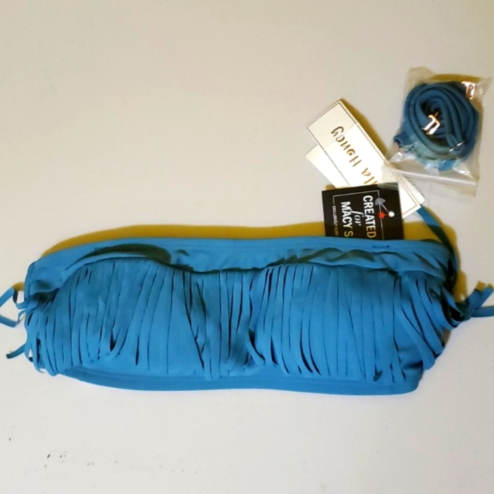 Hula Honey xs fringe bikini top blue